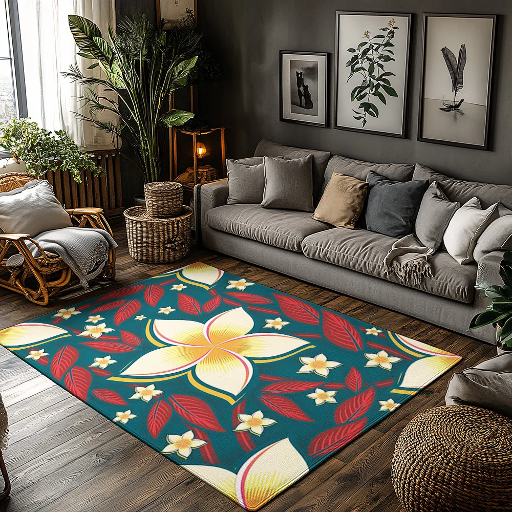 Floral Doormat Tropical Flower Pattern Indoor Outdoor Mat Welcome Home Decor Area Rug Non Slip Floor Mat Hawaiian Themed Accent