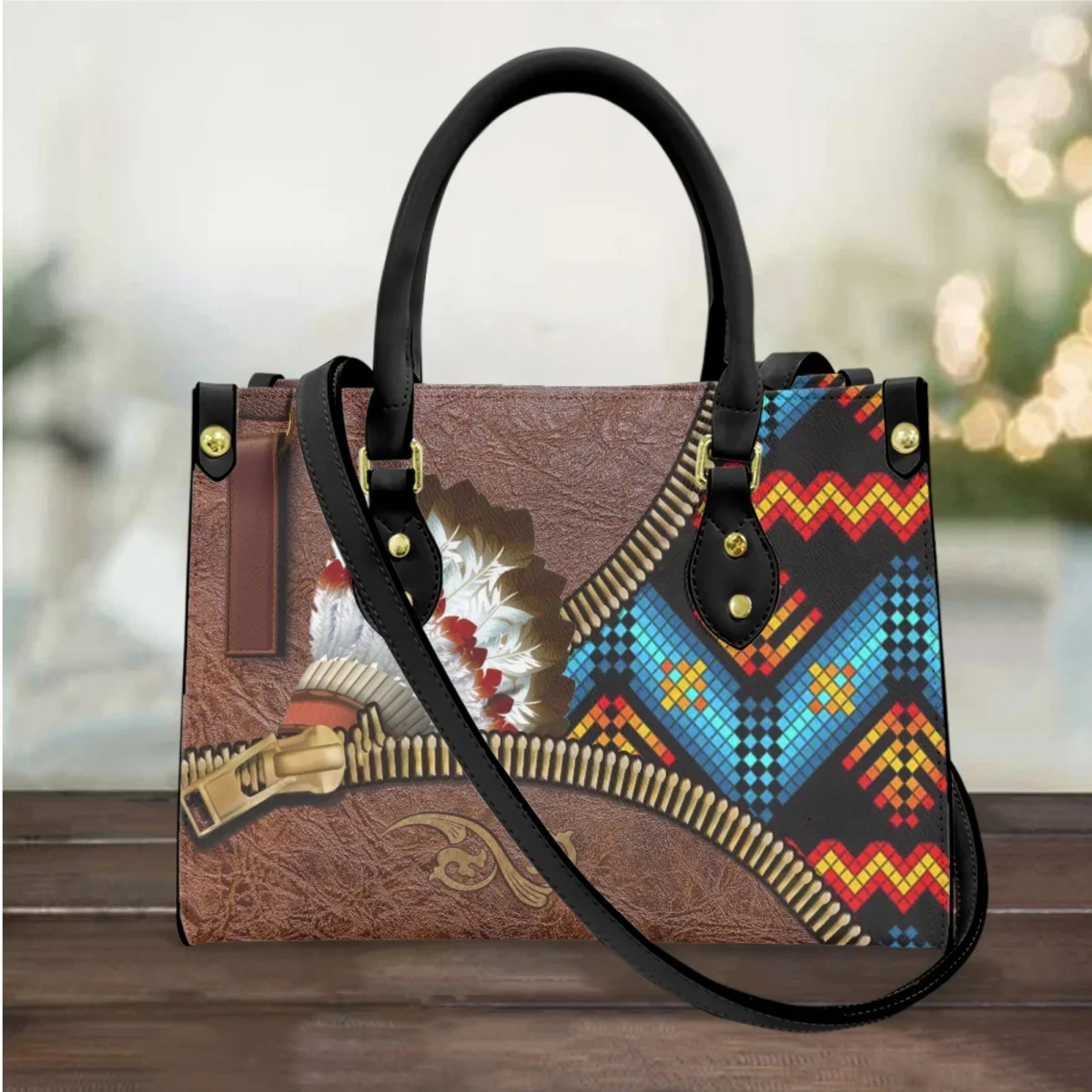 

Handbags Women Leather Luxury American Tribe Design Female Top-handle Totes Bag Shoulder Bags Casual Messenger bolsa feminina