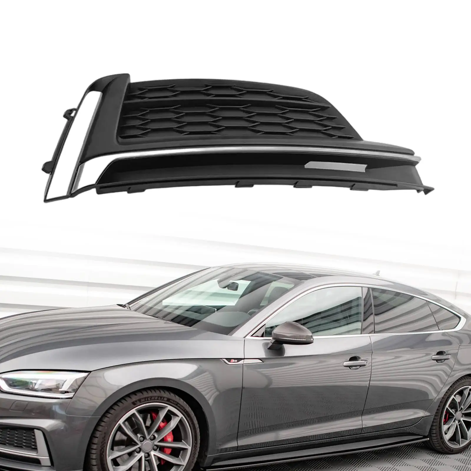 Car Front Bumper Grille Right 8W6807682F Easy to Install Auto Accessories Directly Replace for Audi S5 A5 S-line 2017-2019