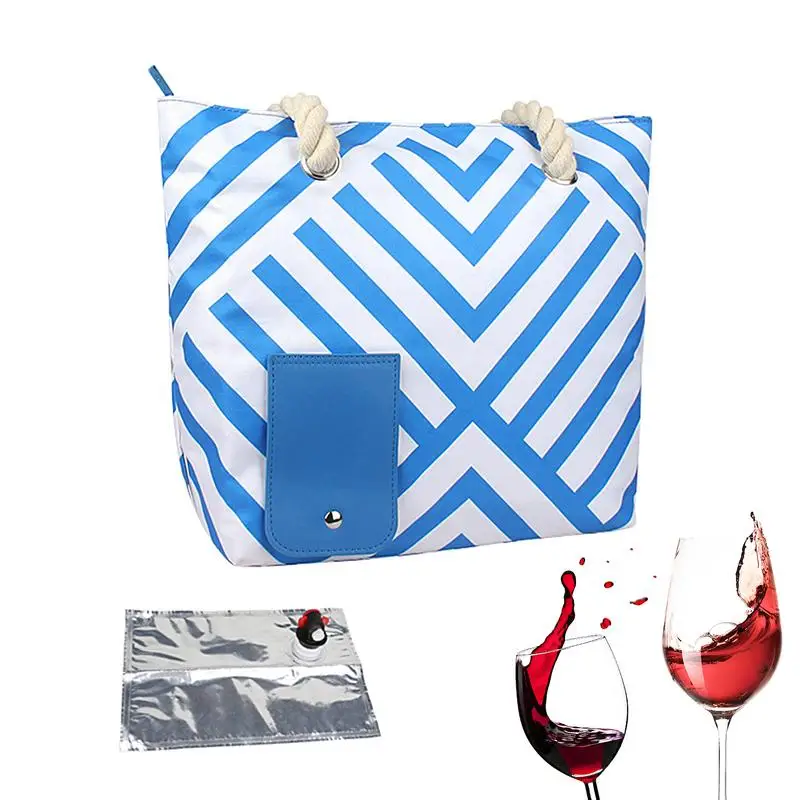 

Portable Beach Wine Purse Handbag Wine Tote Bag with Hidded Dispenser Insulated Wine Cooler Bag With Wine Bladder