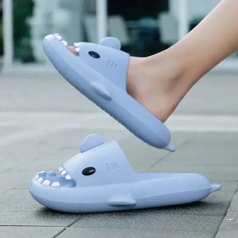 Crestar Cute Kids Shark Slippers Cartoon Shark Sandals Boy and Girl Comfortable Home Slippers Summer Non-slip Slides Beach Shoes