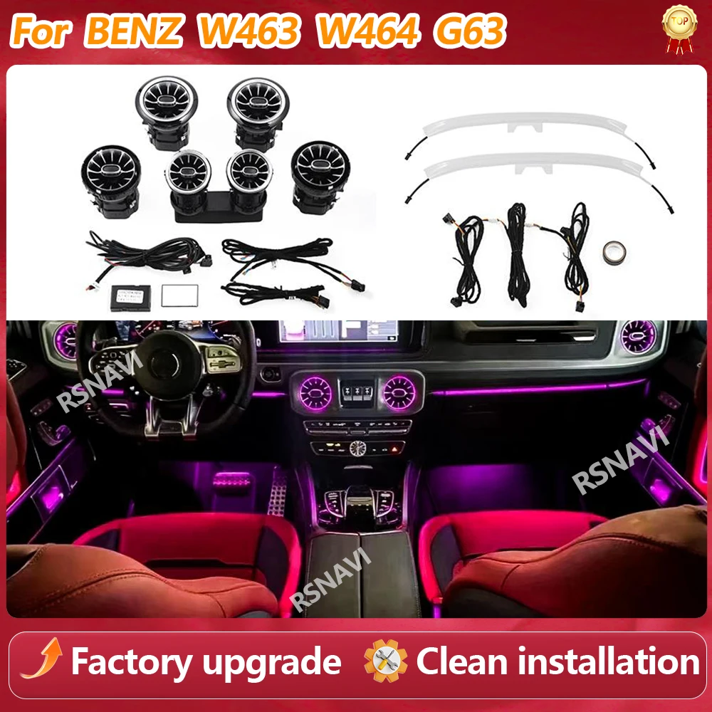 8/64 Colour LED Ambient Light For Mercedes Benz W463 W463A G63 G550 G500 2019+ Car Back Turbine Air Outlet Nozzle Backrest Light