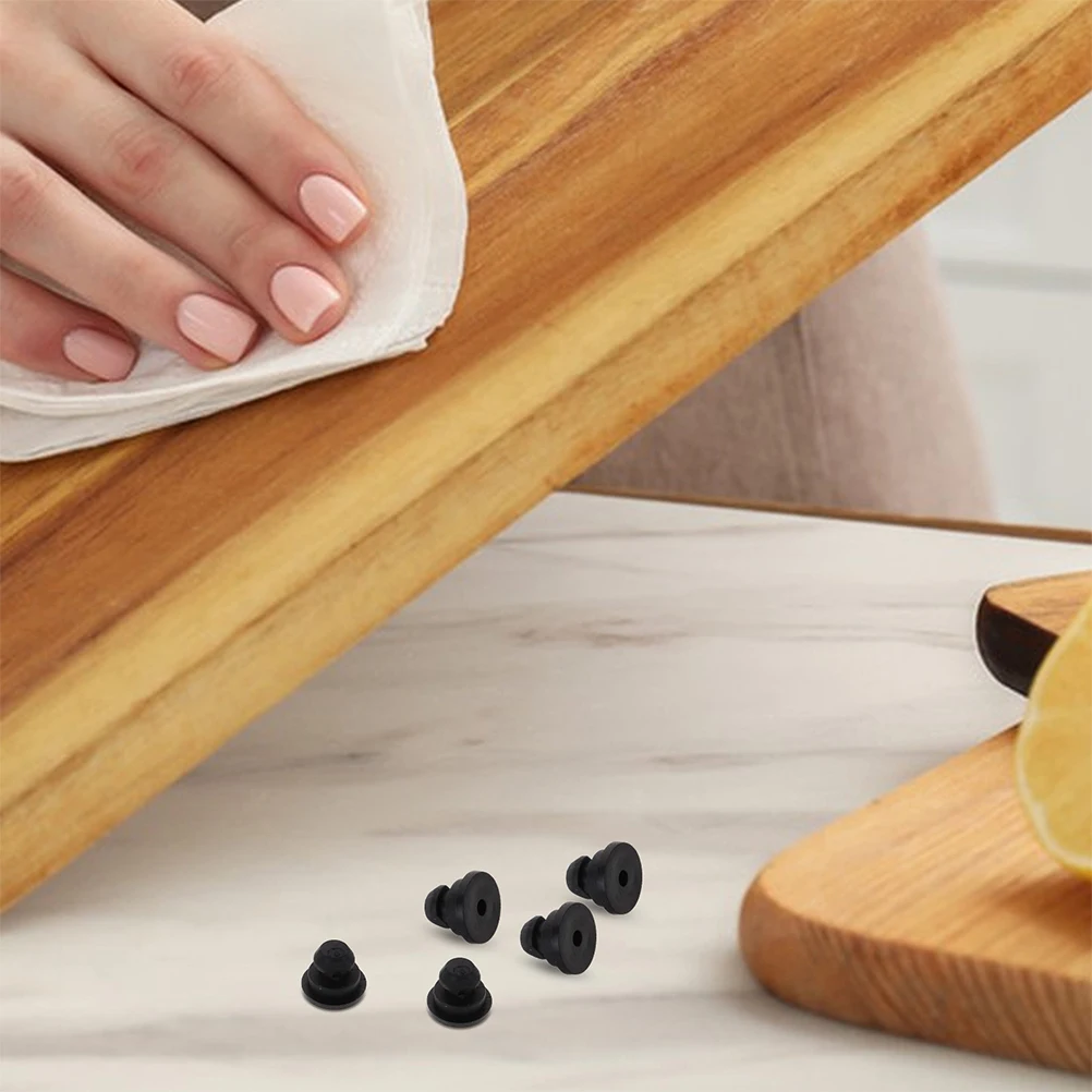 

12 Pcs Rice Cooker Foot Pad Grate Rubber Feet Bumpers Plug Black Cutting Board Non Slip