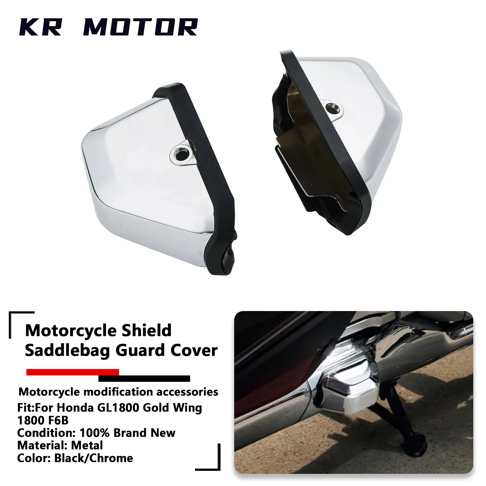 

Motorcycle Side Shield Saddlebag Guard Cover Accessories Fits For Honda GoldWing 1800 GL1800B DCT Tour DCT Airbag 2018-2020