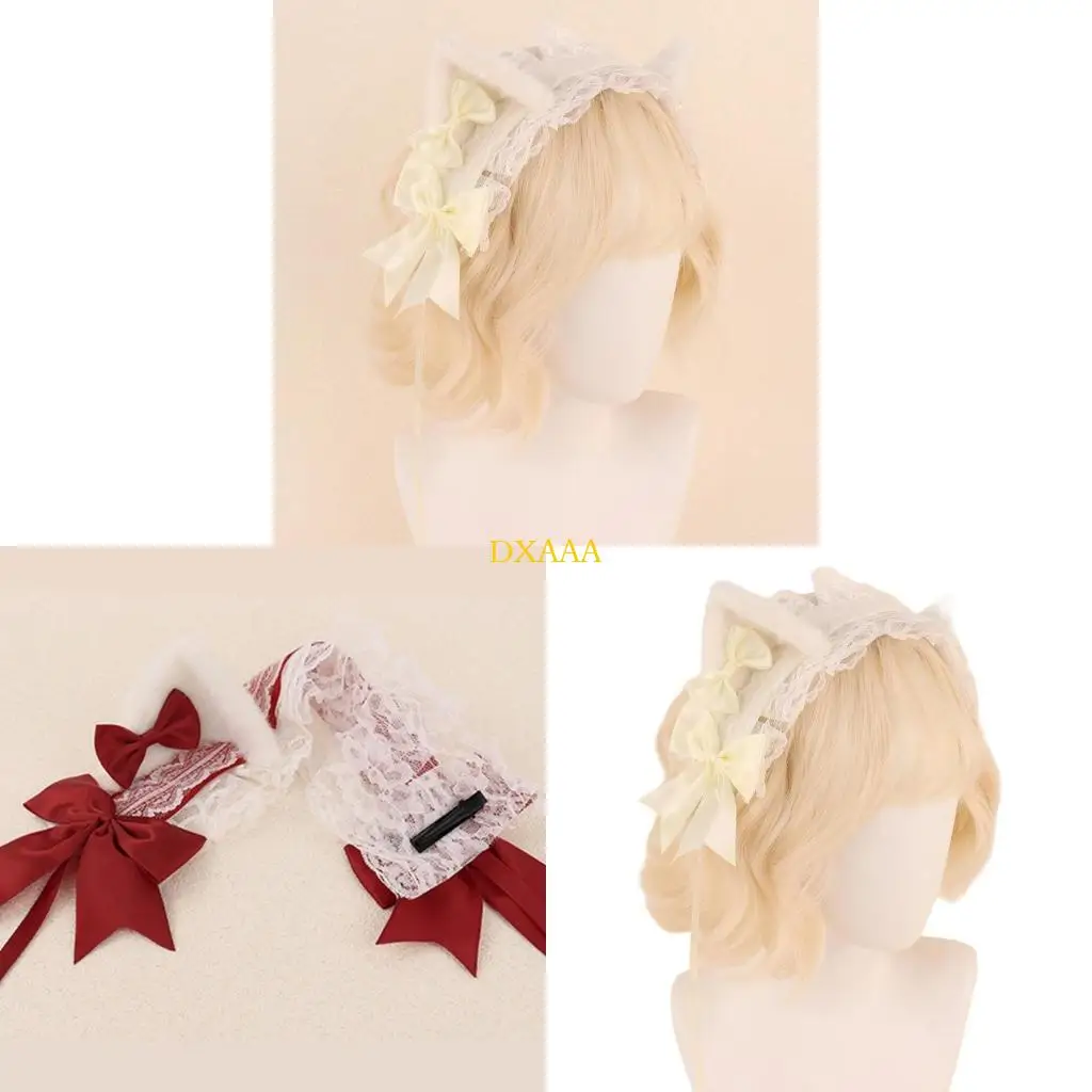 

DXAA Lovely Kids Kitten Headbands Party Wear Bows Headwear for Music Festivals Photo Props for Halloween Photography