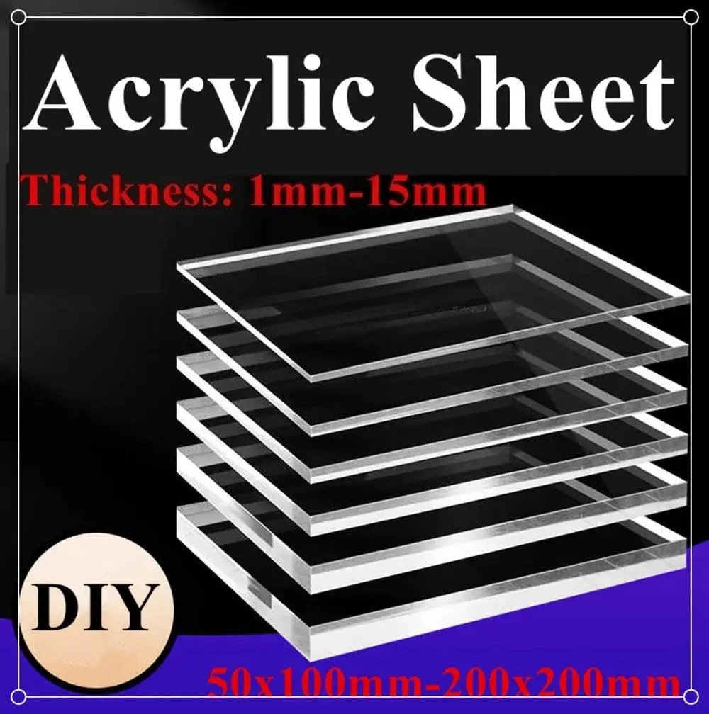 Organic Glass Polymethyl Methacrylate 50x100-300x300mm Customized Transparent Plexiglas Clear Plastic Acrylic Sheet Board