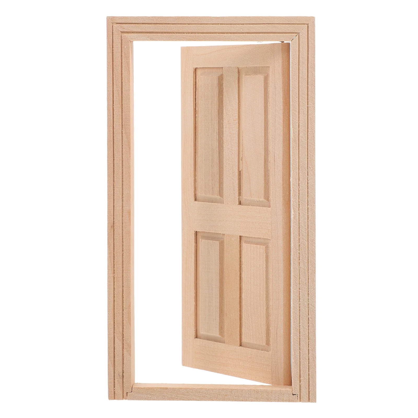 

Kids Toys House Wooden Door Decorative Model Furniture Mini Gate Doors for DIY Adornment Beige Child