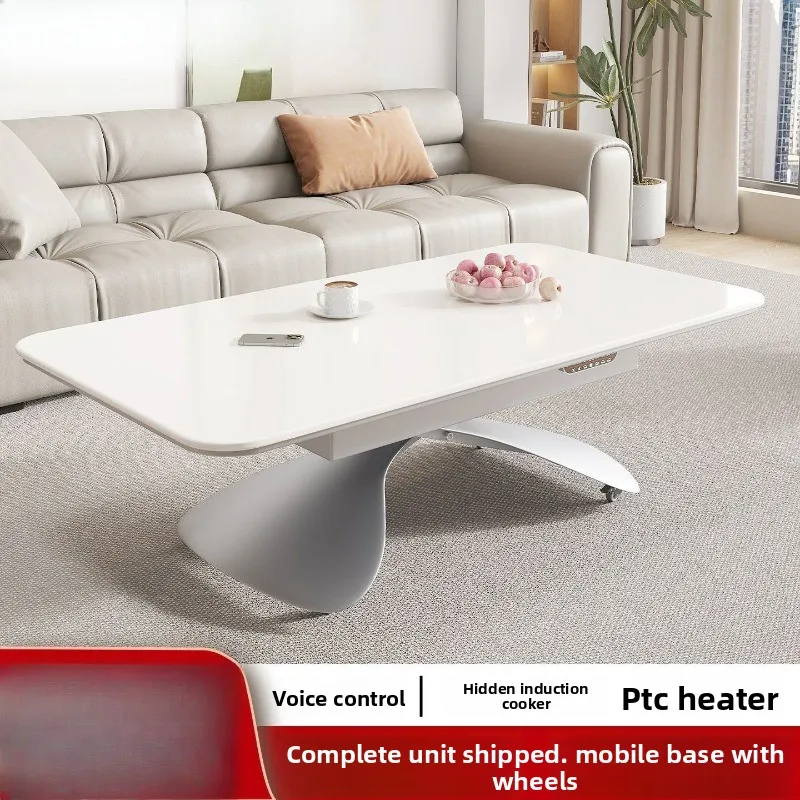 2026 new home smart heating coffee table, energy-saving invisible induction cooker voice temperature control heating table