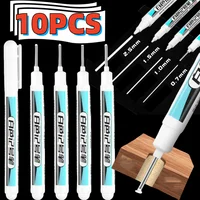 Bolígrafo de cabeza larga de 10-1 Uds., 0,7/1/1,5/2, 5mm, resistente al agua, no se decolora, bolígrafo perforador de Metal, herramientas de decoración para electricista y carpintería