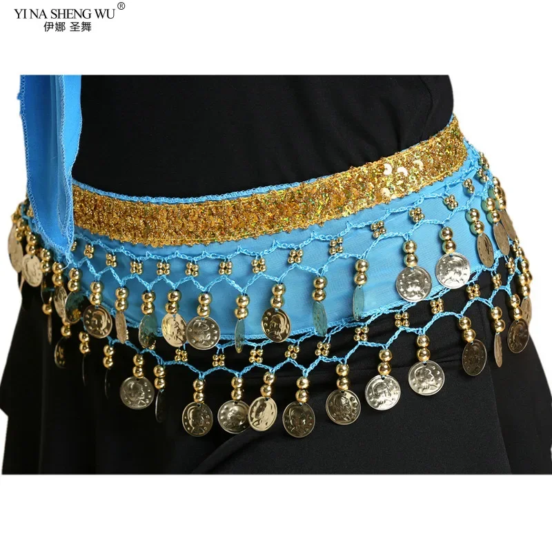 Metal Coins Child Waist Chain Hip Scarf Child Belly Dance Indian Dance Belt For Kids Dacning Waist Belt Chain