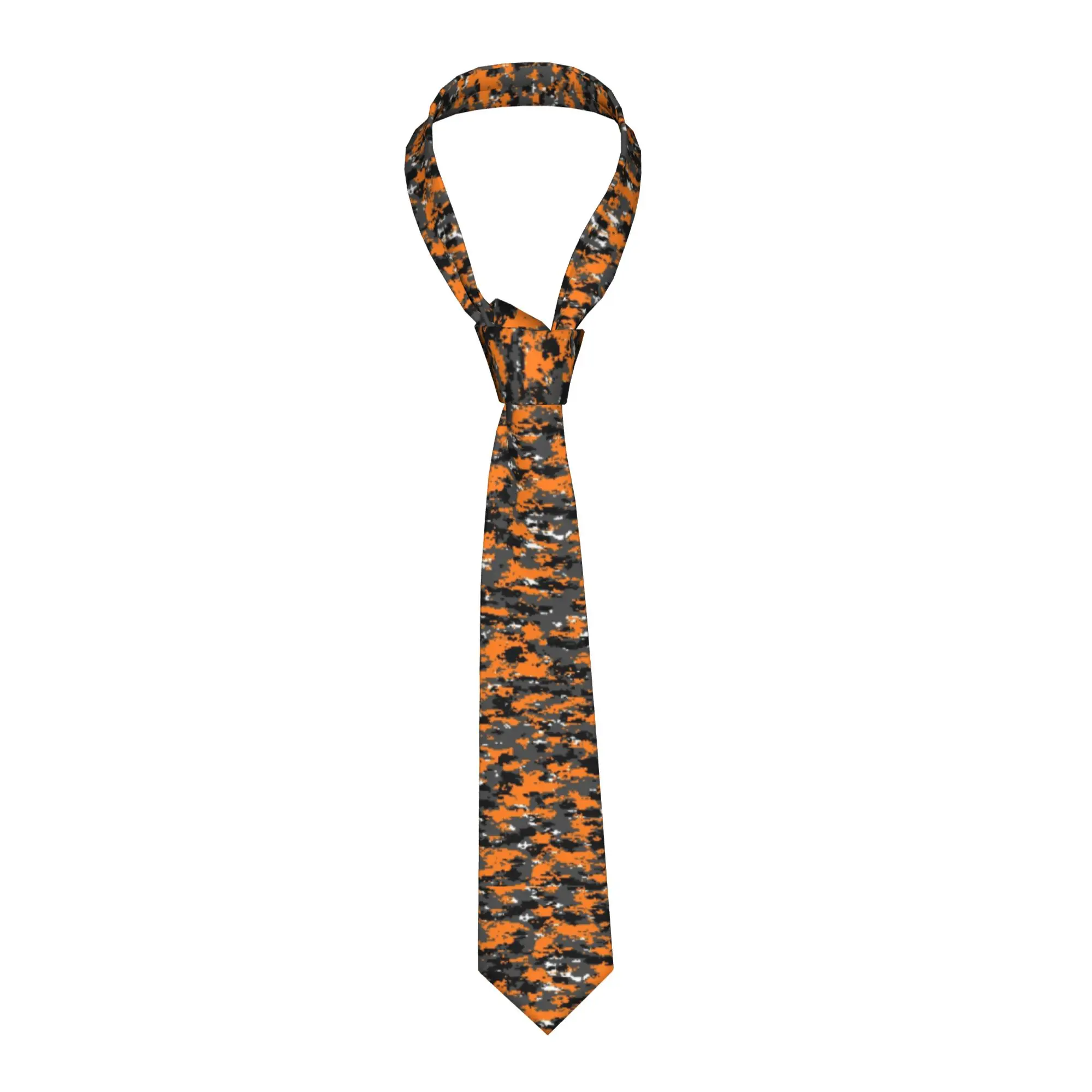 Hunter Orange Camouflage Necktie 8 cm Camo Military Neck Tie Classic Daily Wear Gravatas Wedding Accessories Cosplay Props