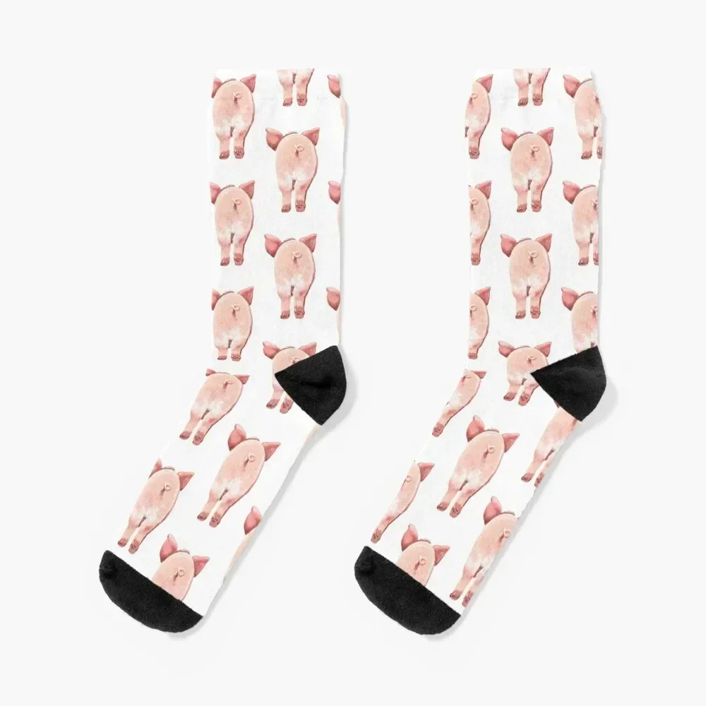 

Pig Butt in Pink Socks winter Running Socks Women's Men's