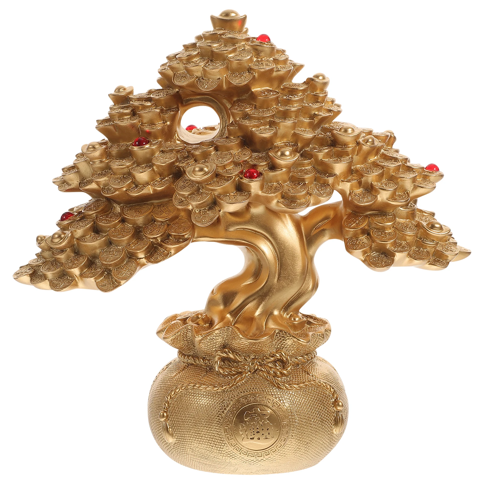 

Resin Money Tree Decoration Crystal Bonsai Lucky Fortune nament Home Office Adornment Tabletop Classic Chinese Prosperity