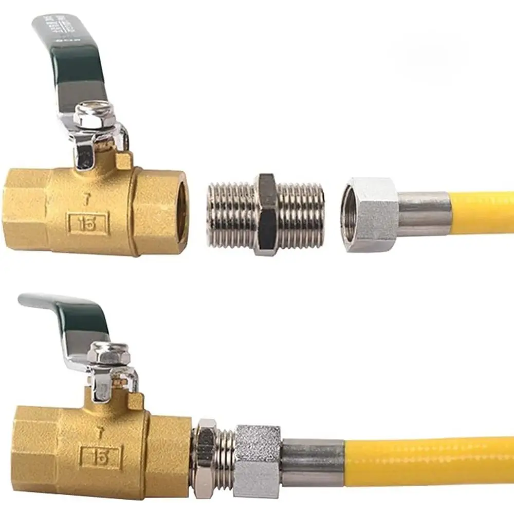 201 Stainless Double Male Thread Connecter Thickened Multiple Specifications Hex Nipple Union Pipe Fitting Connector