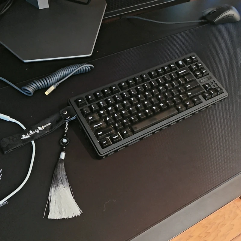 Image of NEUE Wooting 60he Tastaturbänder im chinesischen Stil, weiße Fita Para Teclado, Anime Magnetic Axis Refit Retro Y2K