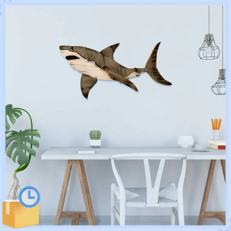 

Popular Wooden Sea Fish Decor Statue Whale Figurine Sculpture Ornament Rustic Decoration Wall Hanging Decoration,B Easy To Use