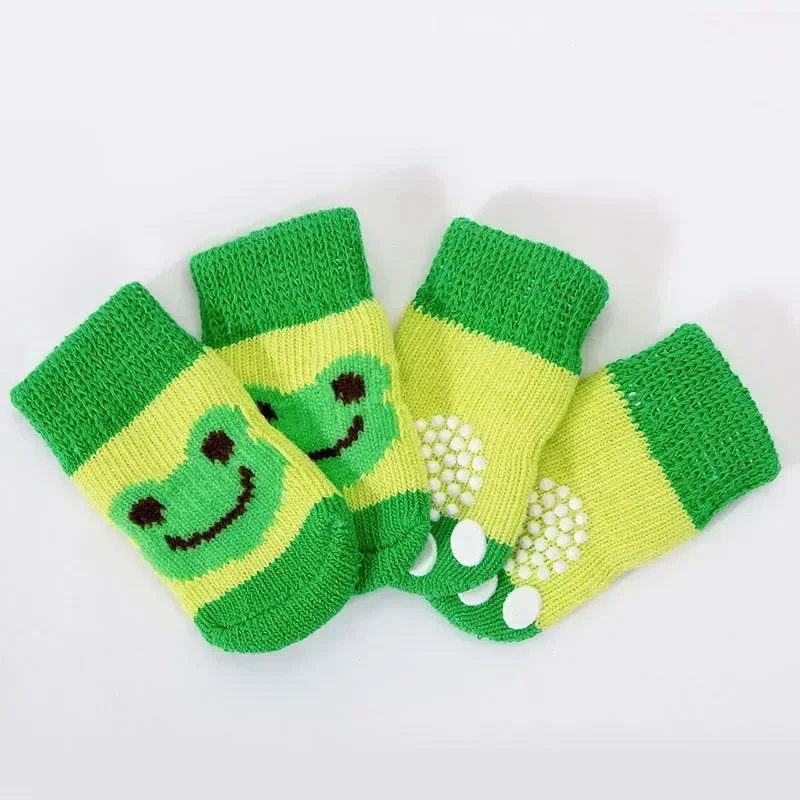 

4Pcs Warm Knit Socks Paw Booties for Cats Thick Cute Pet Accessories