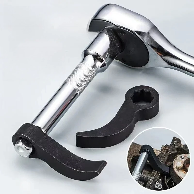 

​​Bull Horn Pry Bar Adapter Head​​ Axle Disassembling Tool for Ratchet Wrench 1/2Drive Shaft Repair Kit Mechanics Garage Use