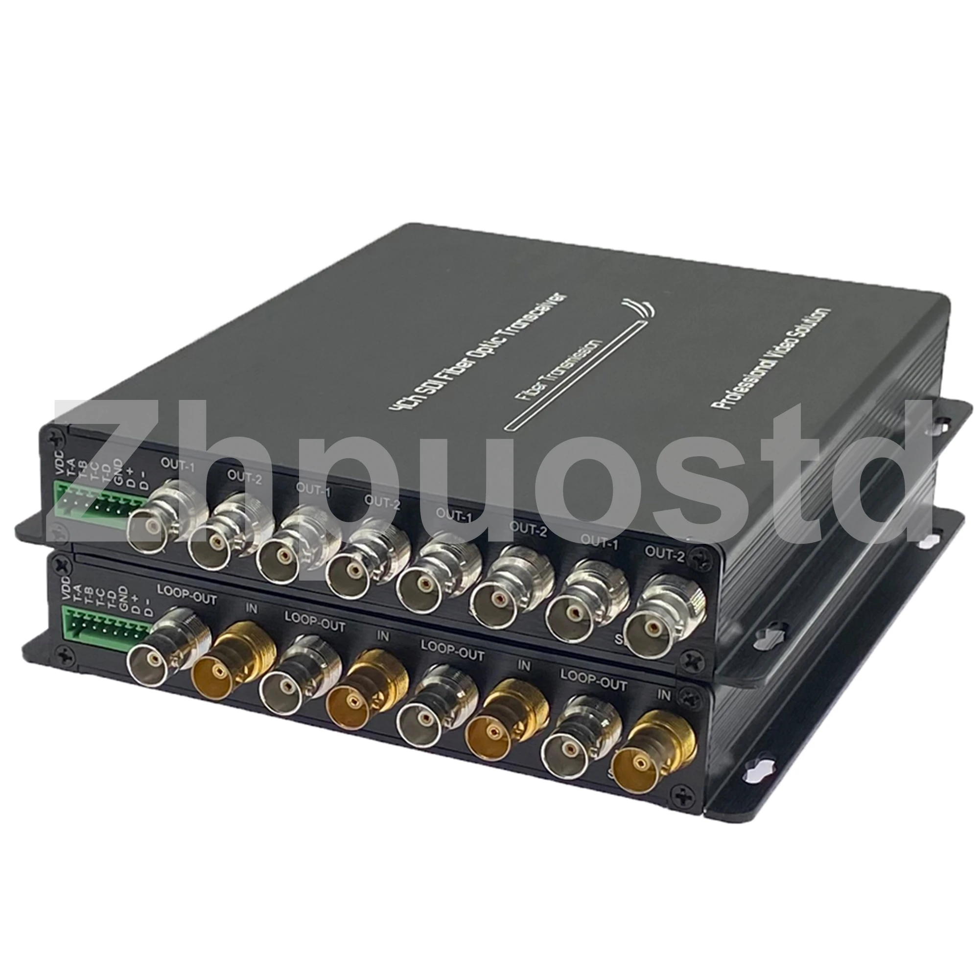 

4CH HD/3G-SDI Fiber Optical Transceiver With Loop Output Record RS485 Over Single Fiber Converter Optical Extender Mode 20km