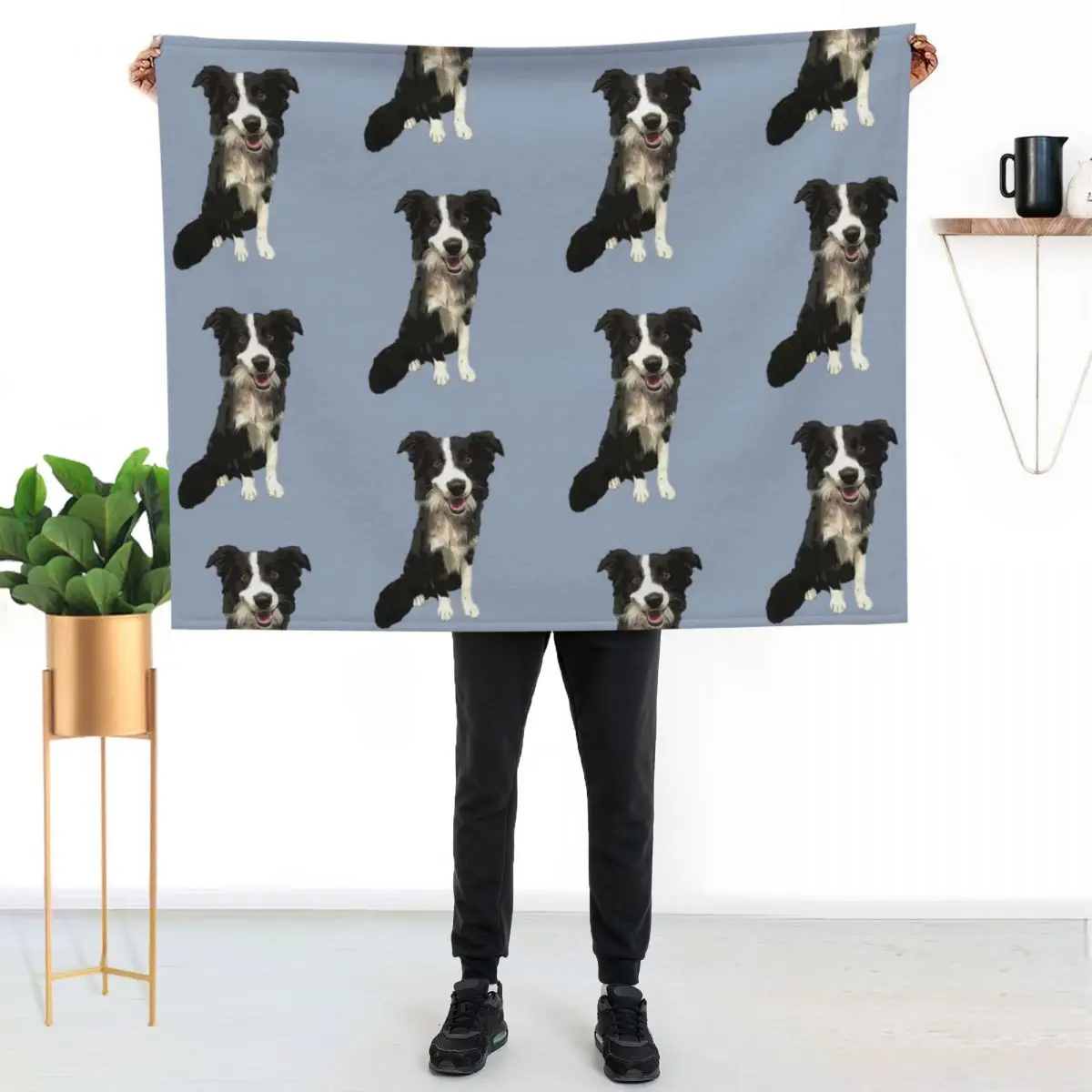 Border Collie Cartoon Dog Throw Blanket Decorative Sofa Decorative Sofas Furry Camping Sleeping Bag christmas gifts Blankets