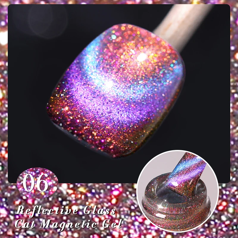 BORN PRETTY Smalto per unghie gel magnetico gatto 9D da 10 ml Aurora Glitter Gel UV 9D Soak Off Smalto semipermanente per nail art UV/LED