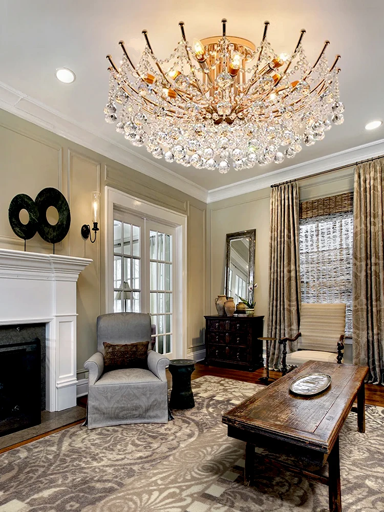 

Luxury Crystal Balls Ceiling Lights Lighting For Living Room Decor Classic American Led Lamps For Ceiling Home Lustres Bedroom