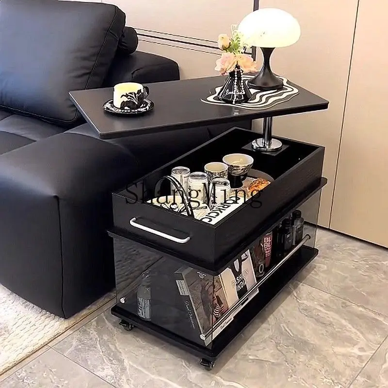 

SM light luxury modern lifting movable coffee table solid wood household multi-functional folding simple side cabinet
