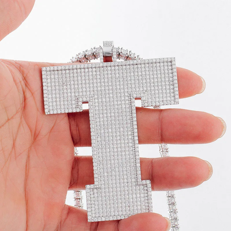 Provence Hip Hop Pendant for Men Moissanite T Letter Custom Jewelry S925 Silver Miami Rock Charm Pendant for Women