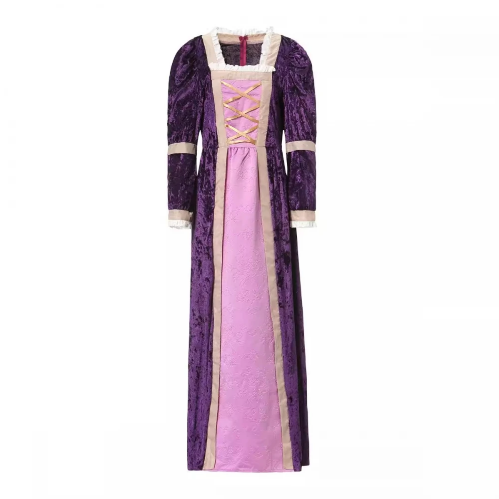 ثوب طويل من القرون الوسطى بطول الأرض مخملي دكتور أزياء نسائية للهالوين ملابس كلاسيكية للسيدات ملابس المسرح العرقي #5