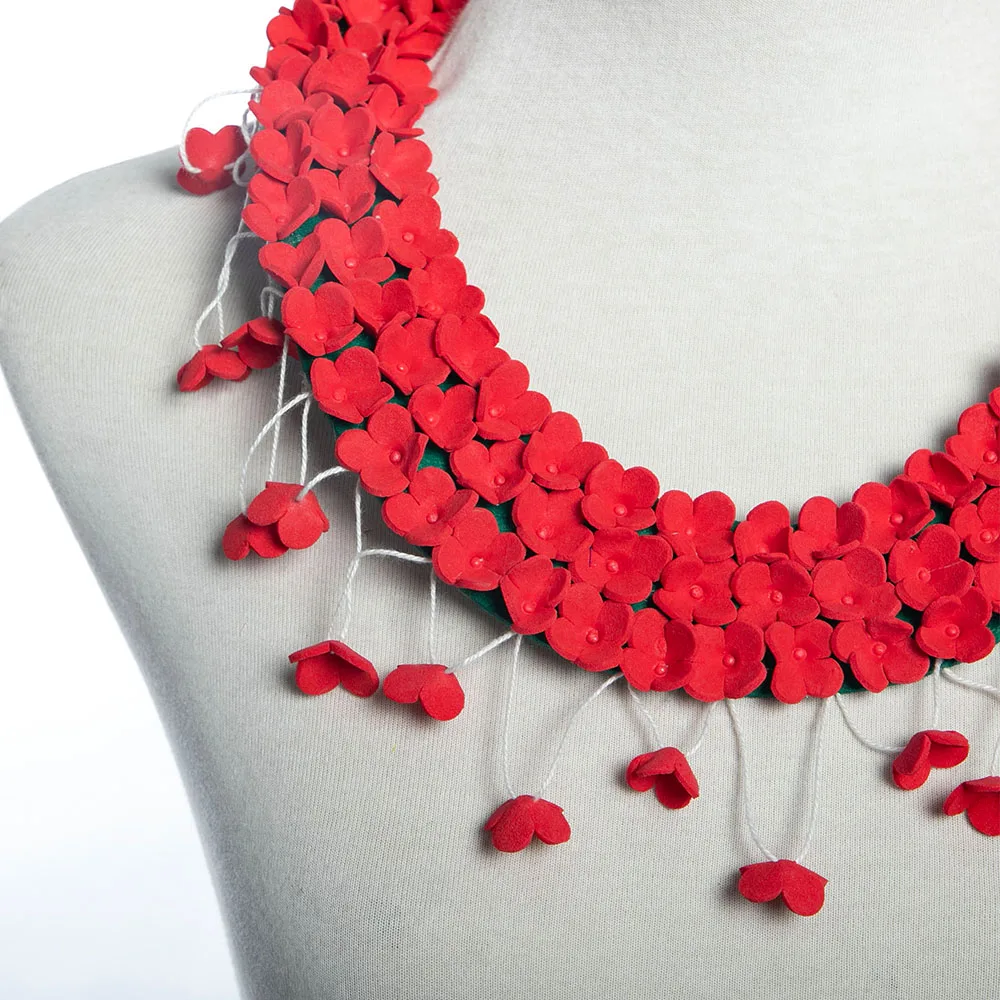 Traditional Tonga Kahoa Heilala\'s Necklace Belt Set Red Foam Heilala Vanilla National Flower for Wedding Party Birthday Gifts