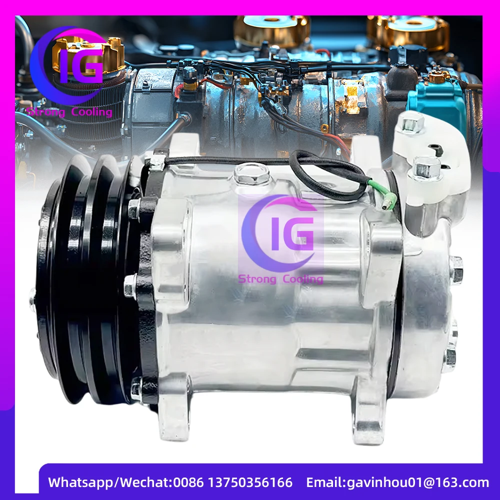 A/C AC Compressor For Komatsu 7H15 2PK 132mm 24V 7H15 7991 7H15-WL SD7H15-WL-7994 SD7H15-WL-7991 2PK
