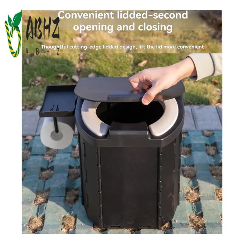 

ABHZ-Portable Foldable Toilet For Children PU Adult Portable Toilet With Cover Camping Outdoor Baby Toilet Car Toilet