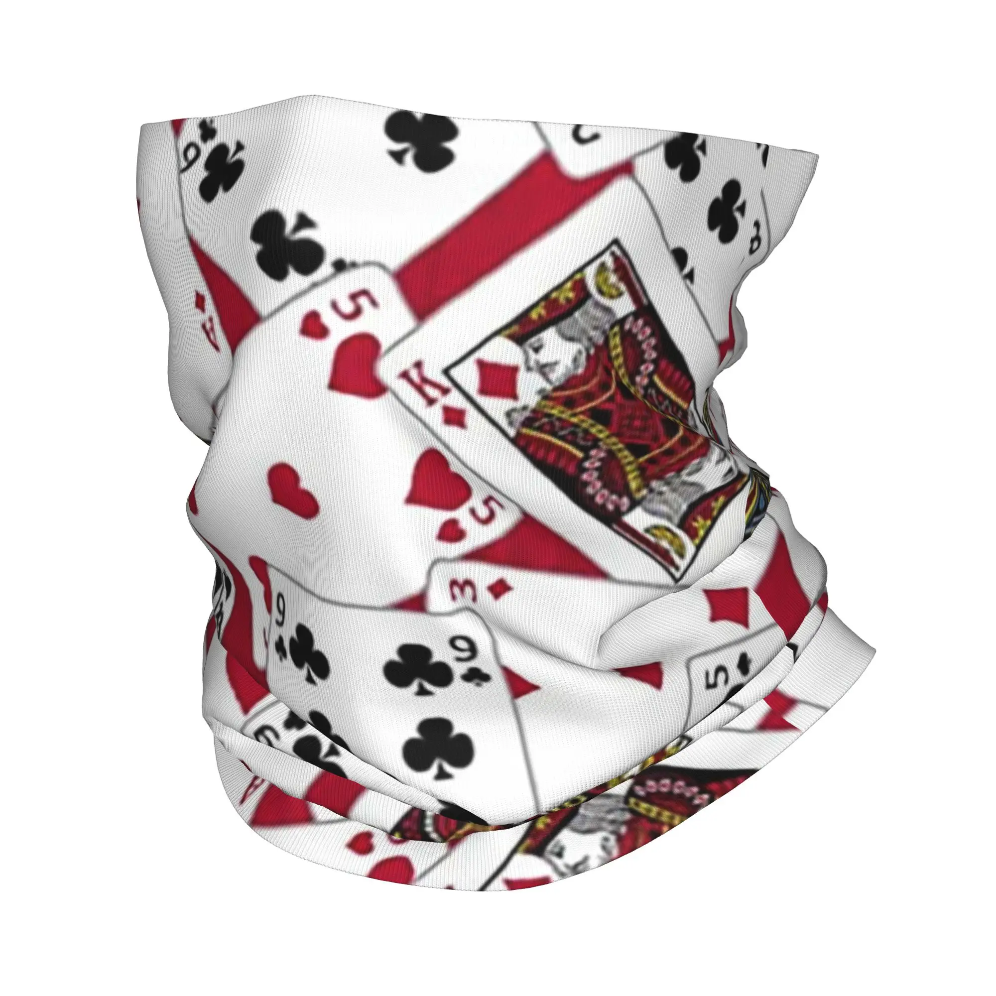 

Playing Cards Design Bandana Neck Cover Printed Wrap Scarf Multi-use Cycling Scarf Riding Unisex Adult