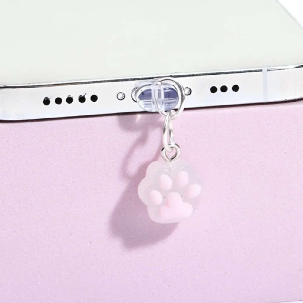 Telefoon stofplug schattige klauw diamant telefoon accessoire hanger decoratie voor iPhone Type-C oplaadinterface