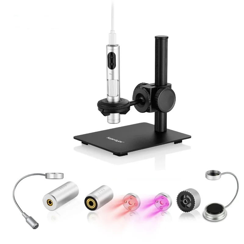 

B011 Portable USB Industrial Video Digital Microscopes 5MP Pocket Size Optional Adjustable LED Light 30-2000X Lenses IP55 Rated