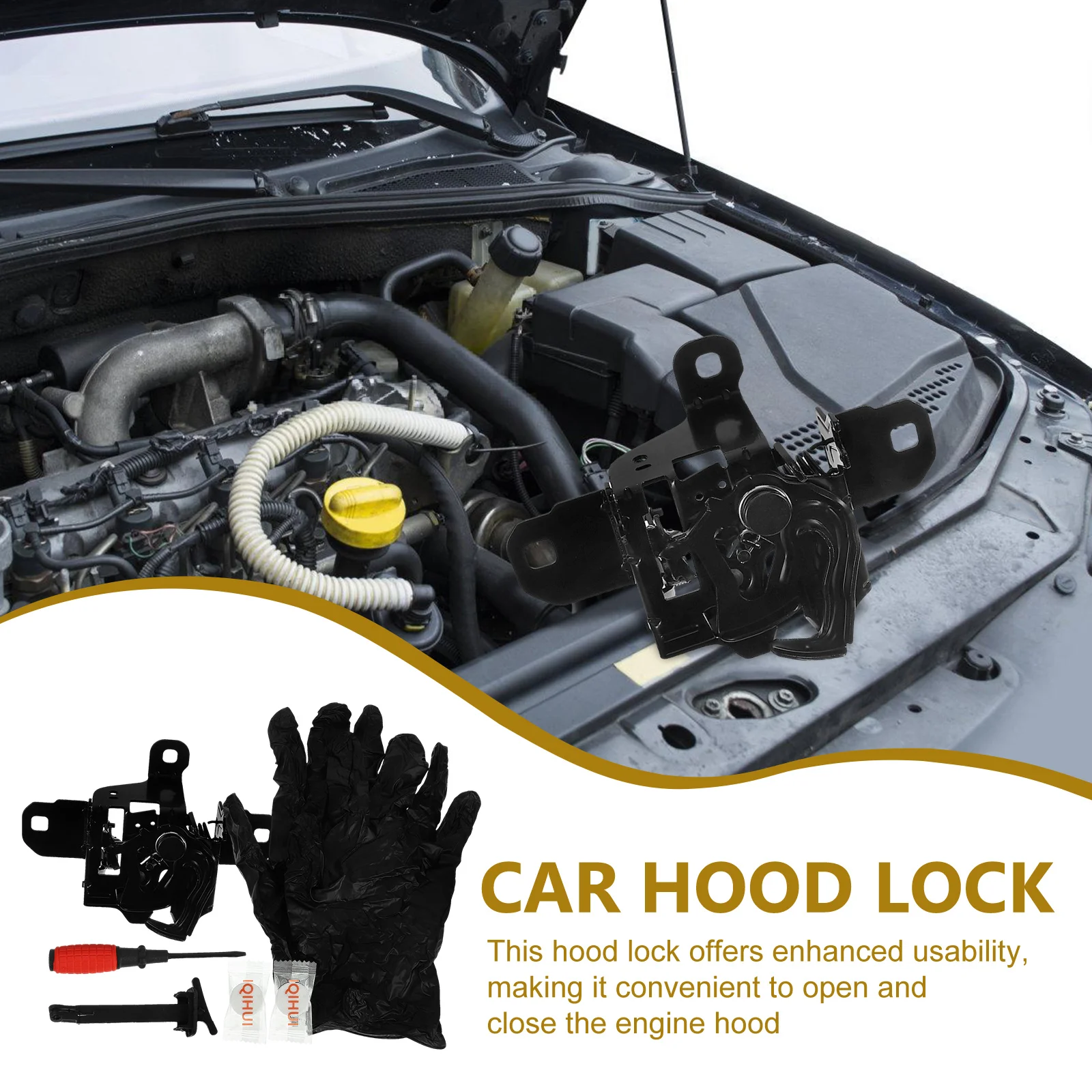 

Engine Hood Lock Durable Car Hood Latch Convenient Car Accessories Lock Latches for Suv Engine Protection Automobile Parts