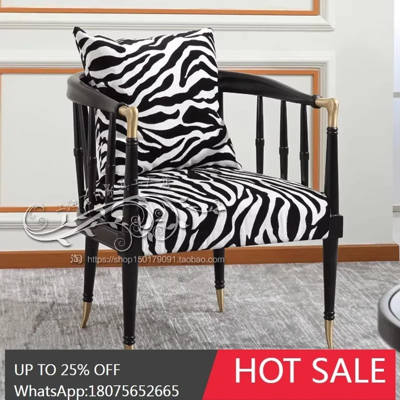 SGF French art negotiation chair American solid wood single sofa chair light luxury creativity