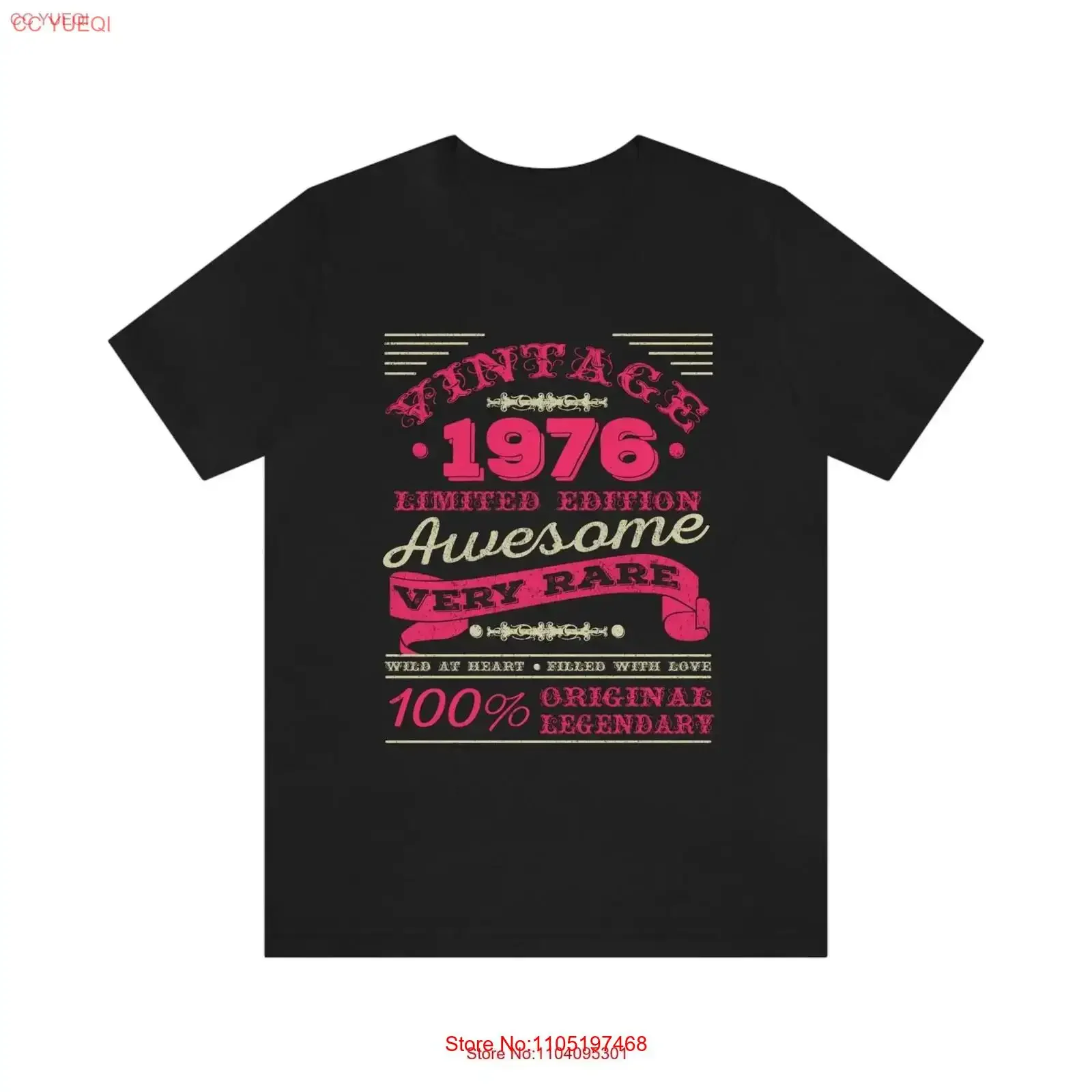 

1976 Vintage Limited Edition Awesome Very Rare Original T Shirt Born Birthday in the 76s Man Women vintage Washed fashion