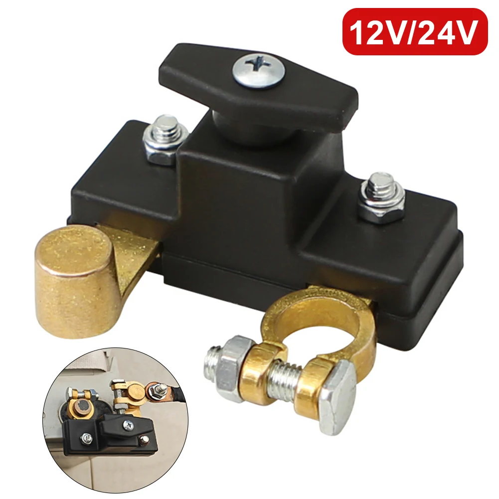 Car Battery Disconnect Isolator Cut Off Switch 12V 24V Universal Battery Terminal Anti-leakage Switch Power Cutoff Switch