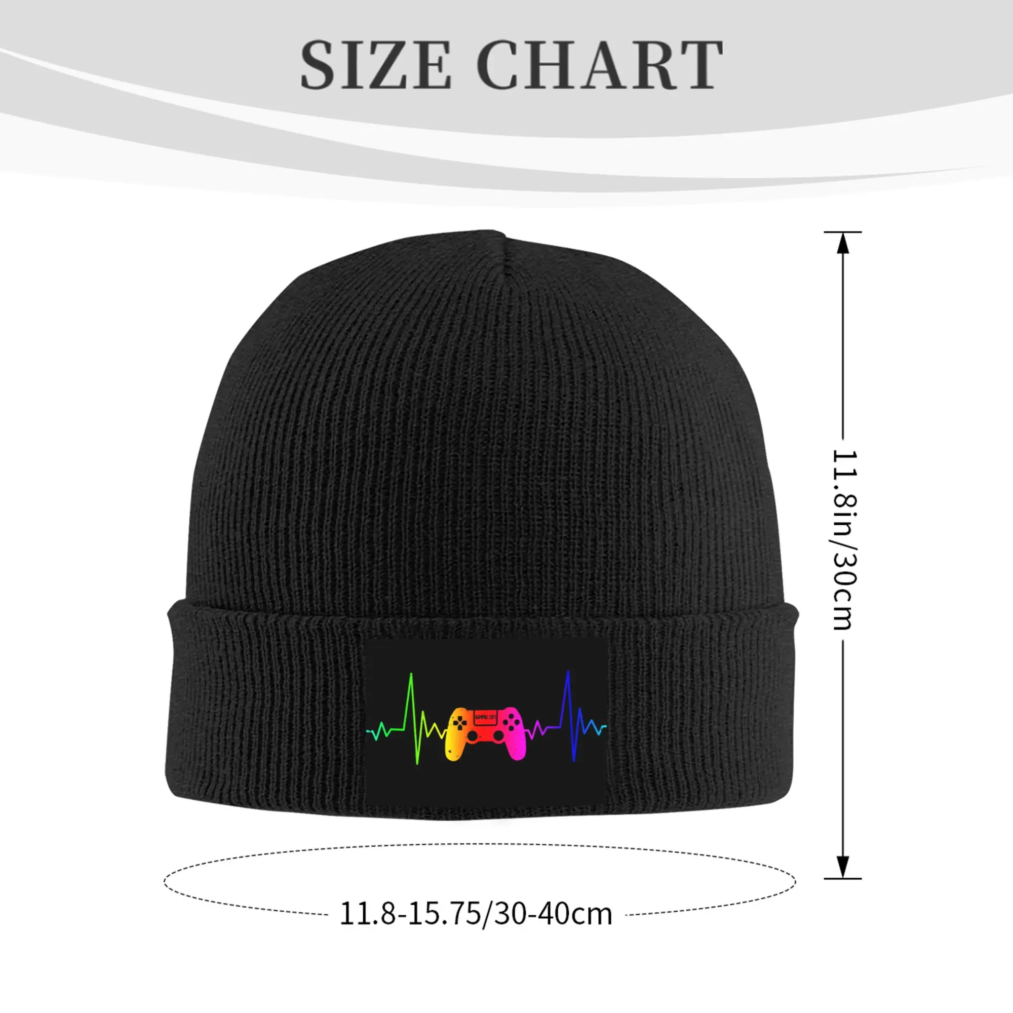 Video Game Controller Heartbeat Skullies Beanies Caps Winter Warm Knitting Hat Adult Gamer Gaming Bonnet Hats Ski Cap