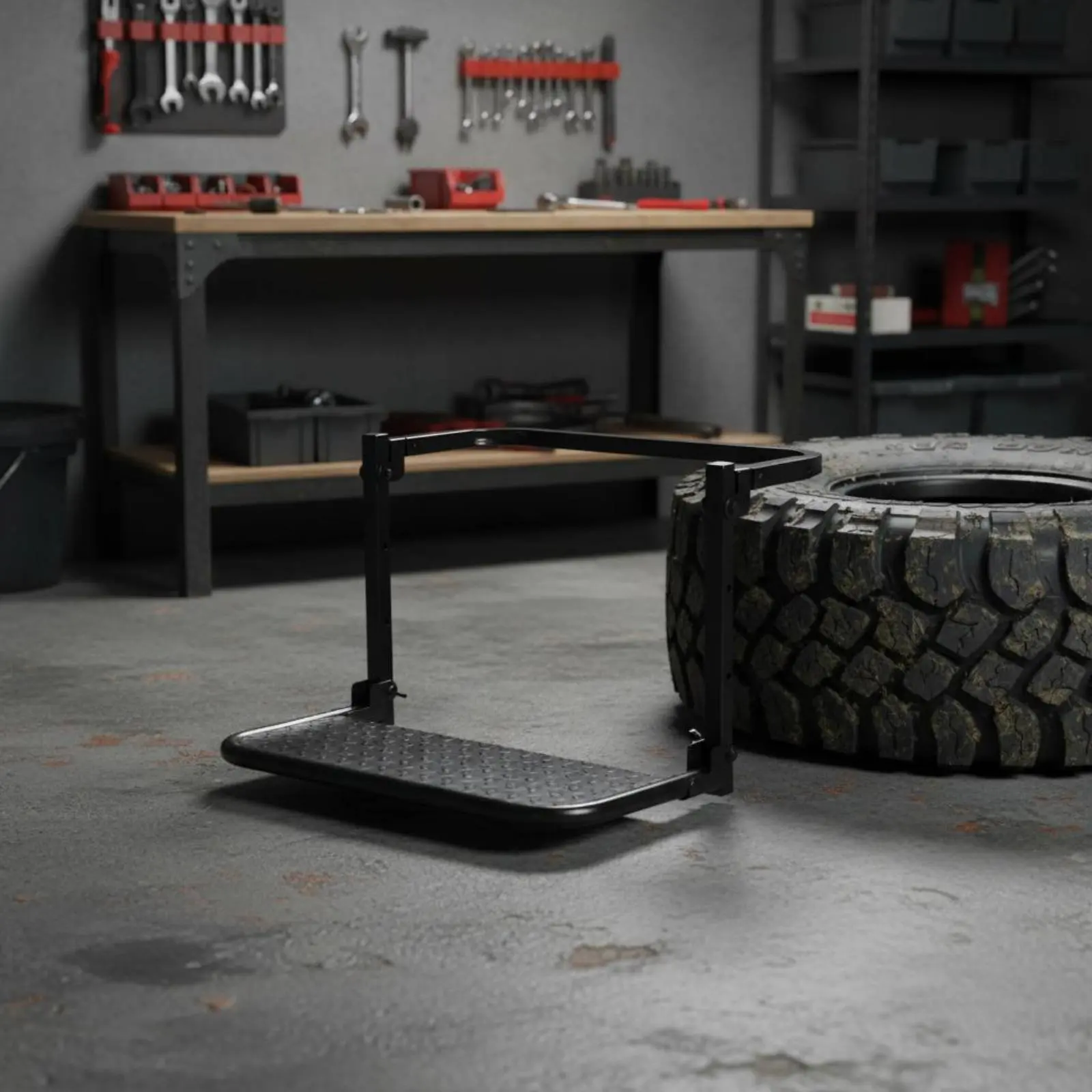 

Tire Mounted Step Non-Slip Surface Truck Tire Footstep Vehicle Accessory Heavy-Duty Universal Fit for Outdoor