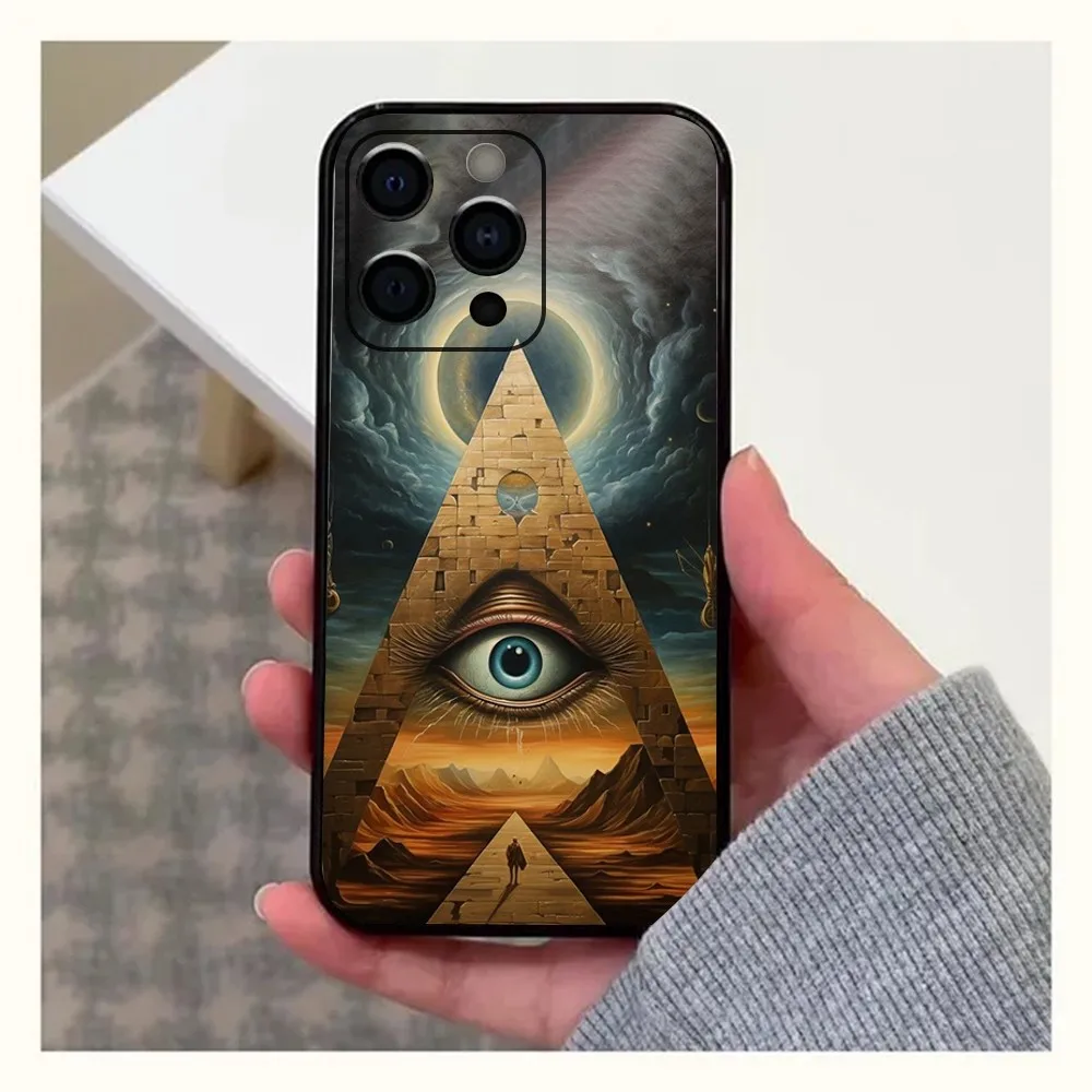 Egyptian Eye of Horus Art Phone Case For Apple iPhone 15,14,13,12,11,Pro,X,XS,Max,XR,Plus,Mini Soft  black shell