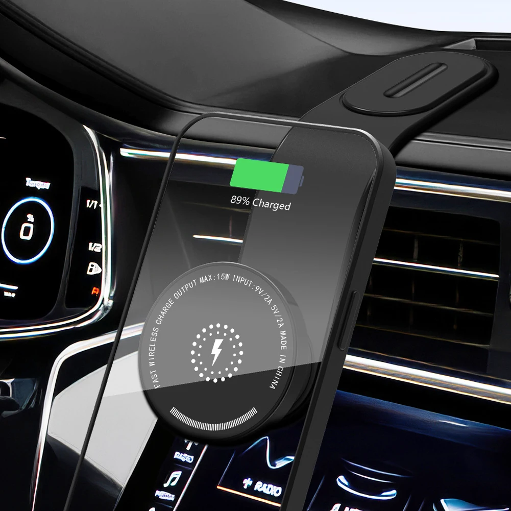 MagSafe 무선 차량용 충전기 자기 자동차 전화 홀더 iPhone 용 구부릴 수있는 전화 스탠드 전화 브래킷