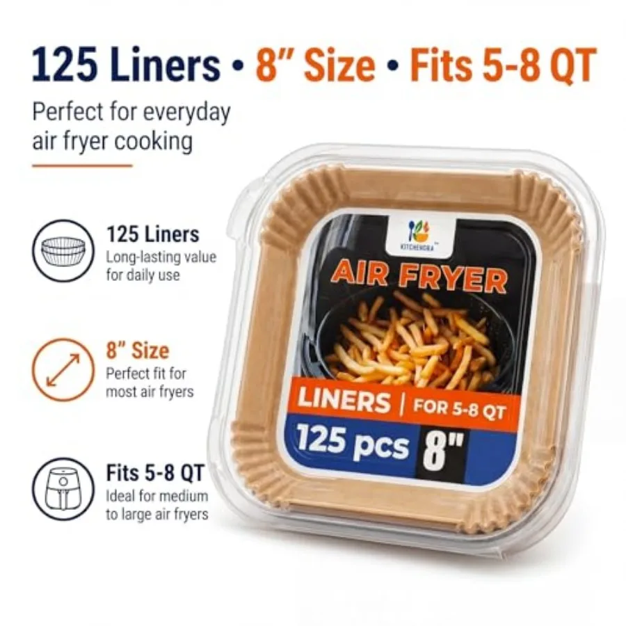 Air Fryer Liners Disposable, 125 Pcs 8