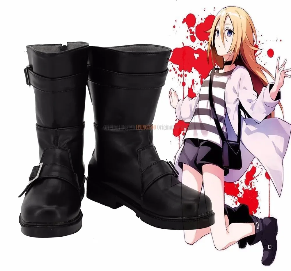 Satsuriku no Tenshi Rachel Gardner Schuhe Cosplay Angels of Death Ray Rachel Gardner Cosplay Stiefel Schwarze Schuhe Anime