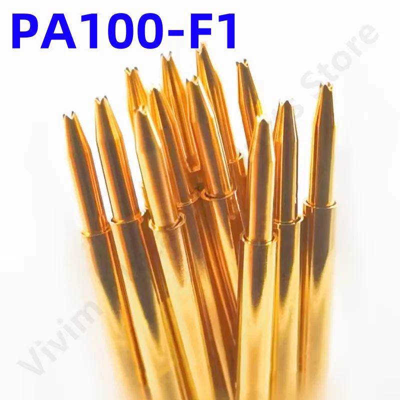 

100PCS PA100-F1 Spring Test Probe PA100-F Test Pin P100-F P100-F1 Test Tool 33.35mm 1.36mm Needle Gold Tip Dia 0.99mm Pogo Pin