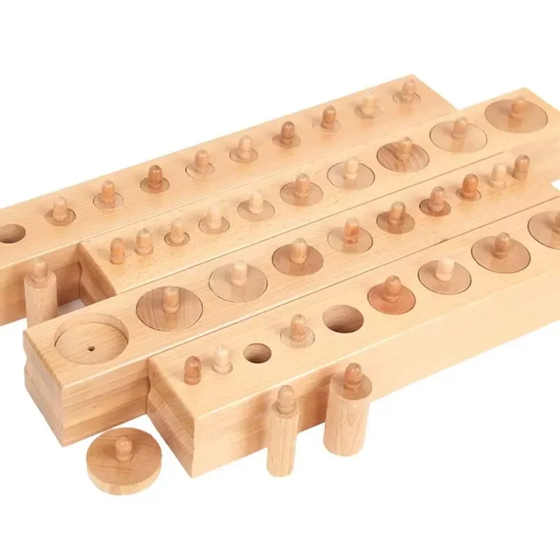 Montessori Wooden Socket Tube Toy Early Education Sensory Teaching Aids for Children Cognitive Development Learning Material
