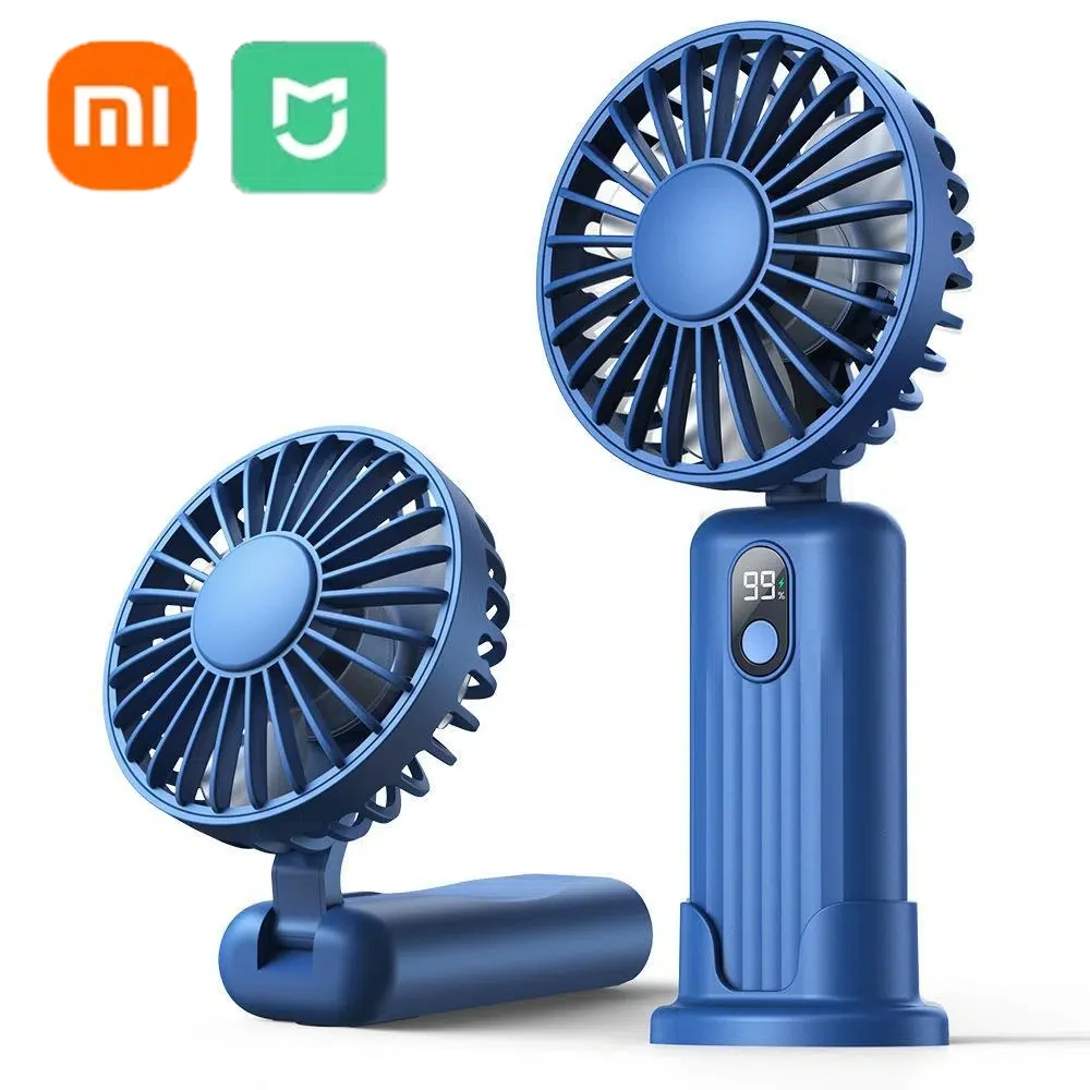 

Xiaomi Mijia Portable Mini Electric Fan Air Conditioner Folded Neck Fan 5 Speed USB Charging Fan Supporting Phone Display Screen