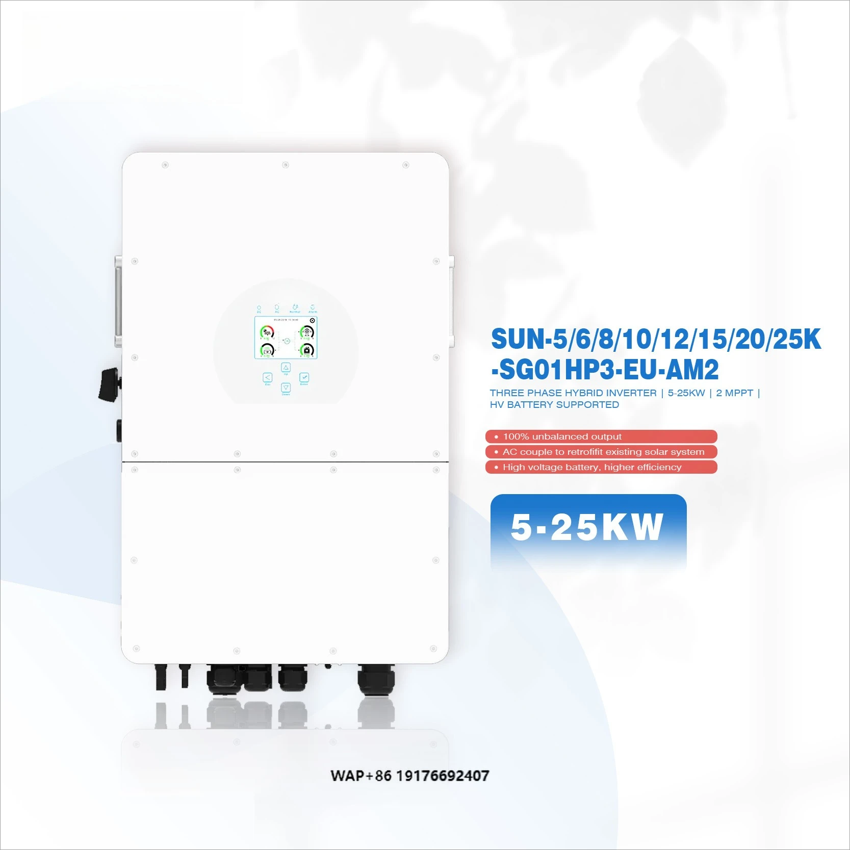 

Deye 25KW Three Phase SUN-25K-SG01HP3-EU-AM2 Hybrid Inverter Deye 5K 6K 8K 10K 12K 15K 20K 25K Inverter for Solar Storage System