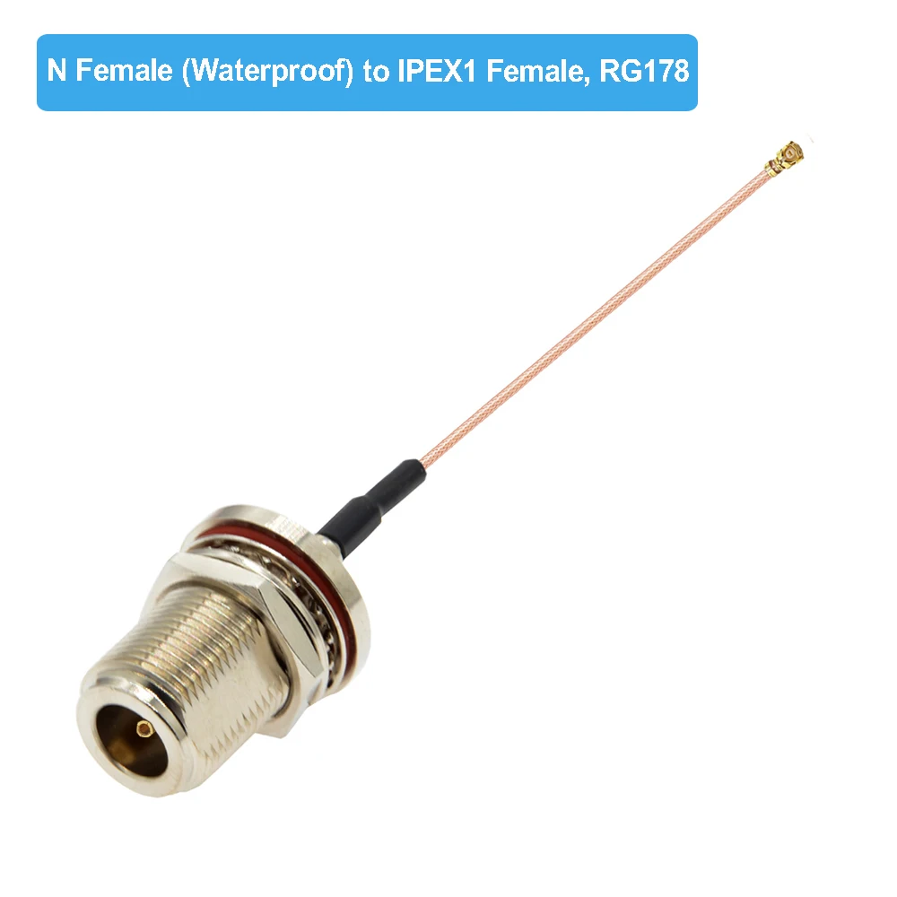 5PCS  U.FL 1 to Waterproof N Female Bulkhead Jack RF RG178 Pigtail Coaxial Mini PCI WIFI WLAN Antenna Extension Cable